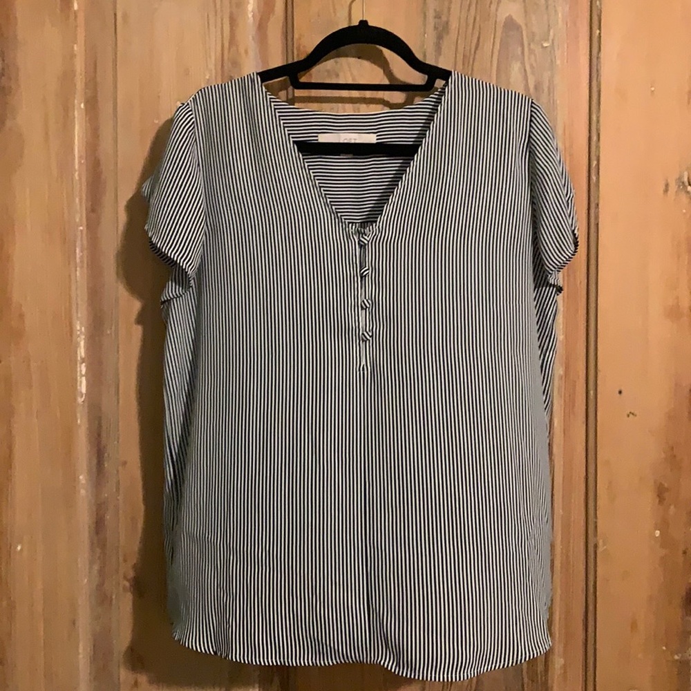 LOFT black and white striped top Size M